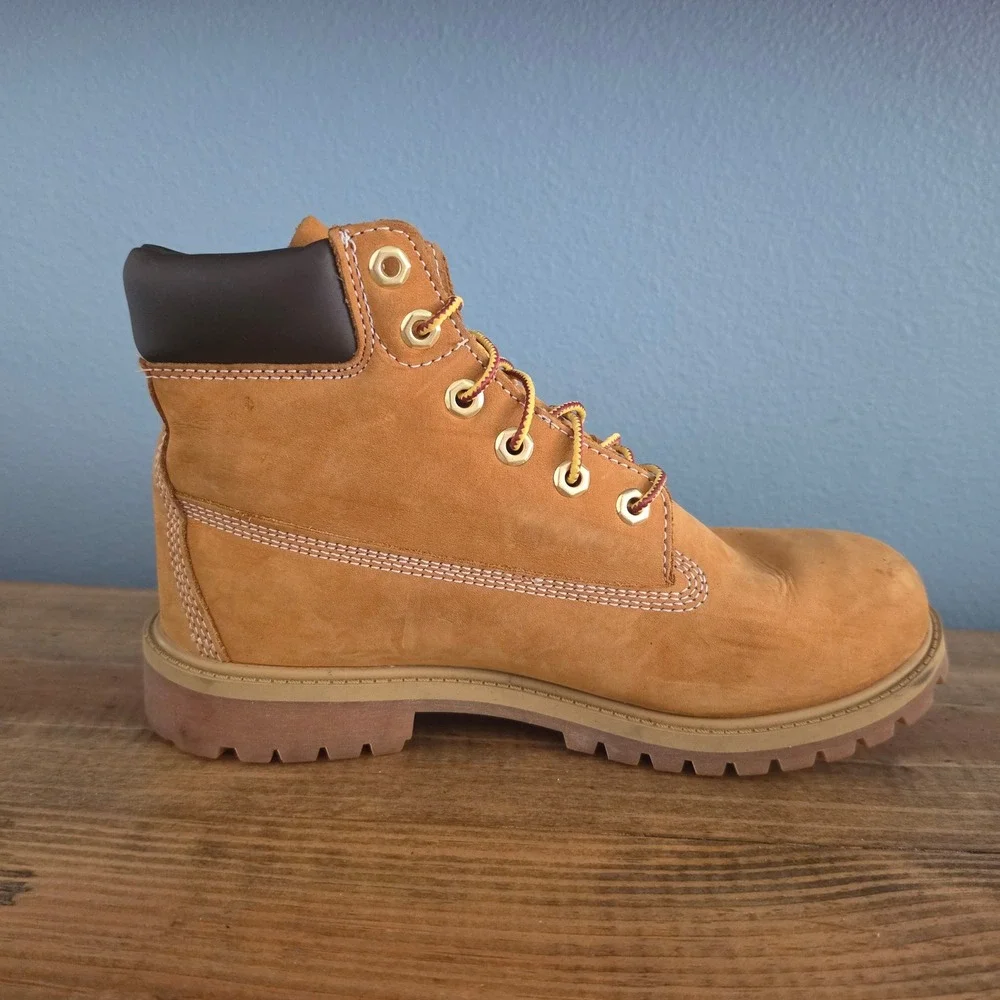 Timberland Mens 6 Inch Premium Waterproof Boots Wheat Tan Nubuck Soft Toe 7.5